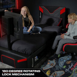 X Rocker Cerberus Twist Single Tv Gaming Bed With Mattress - Black / Red - thumbnail 6