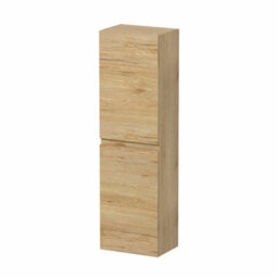 Aveli 1200mm Wall Mounted Tall Bathroom Cabinet Unit Storage Furniture Soft Close Oak - thumbnail 3