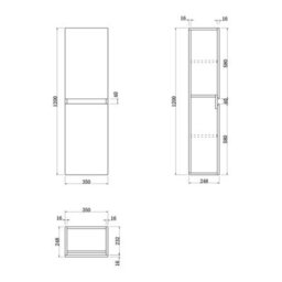 Aveli 1200mm Wall Mounted Tall Bathroom Cabinet Unit Storage Furniture Soft Close Oak - thumbnail 5
