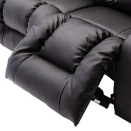 More4Homes Caesar Manual Recliner Bonded Leather 2+3 Seater Sofa Set (Black) - thumbnail 7