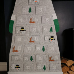Samuel Alexander 45Cm X 115Cm Felt Santa Advent Calendar Christmas Decoration In Grey - thumbnail 9
