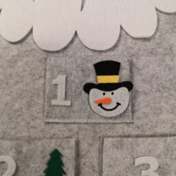 Samuel Alexander 45Cm X 115Cm Felt Santa Advent Calendar Christmas Decoration In Grey - thumbnail 4