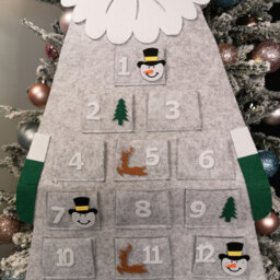 Samuel Alexander 45Cm X 115Cm Felt Santa Advent Calendar Christmas Decoration In Grey - thumbnail 5