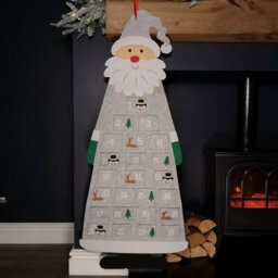 Samuel Alexander 45Cm X 115Cm Felt Santa Advent Calendar Christmas Decoration In Grey - thumbnail 1
