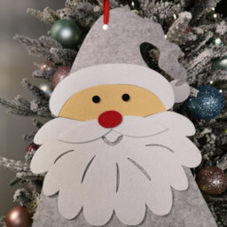 Samuel Alexander 45Cm X 115Cm Felt Santa Advent Calendar Christmas Decoration In Grey - thumbnail 2