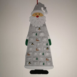 Samuel Alexander 45Cm X 115Cm Felt Santa Advent Calendar Christmas Decoration In Grey - thumbnail 3