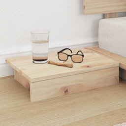 Berkfield Durable Floor Bed Frame With Bedside Tables 90X190Cm Solid Wood - thumbnail 4