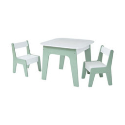 Liberty House Toys Kid's Whie & Green 4-In-1 Play Table And Two Chairs Set - thumbnail 6