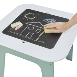 Liberty House Toys Kid's Whie & Green 4-In-1 Play Table And Two Chairs Set - thumbnail 7
