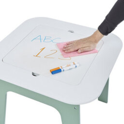 Liberty House Toys Kid's Whie & Green 4-In-1 Play Table And Two Chairs Set - thumbnail 8