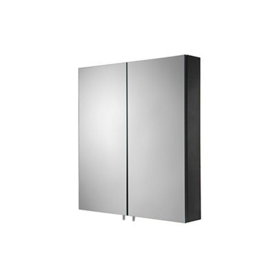 Croydex Dawley Matt Black Wall-Mounted Double Bathroom Cabinet (H) 670mm (W) 600mm (D) 12Cm - image 1