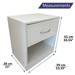 Home Treats 1 Drawer Bedside Table White (Set Of 1) - thumbnail 3
