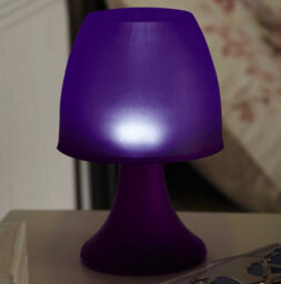 Set Of 3 Night Mood Lights - Battery Operated Portable Indoor Lamps In White, Orange & Purple - H19 X 12.5Cm Diameter - thumbnail 6
