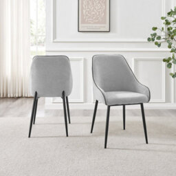 Furniturebox Uk Penrose Black Round Dining Table & 4 Grey Beaumont Chairs - thumbnail 9