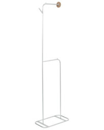 Wyld And Coco Freestanding 171Cm Silver Iron Clothes Rail - Compact Coat Stand For Hallways, Bedrooms And Utility Rooms - thumbnail 3