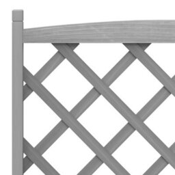 Berkfield Elegant Planter With Trellis Grey Solid Wood Fir - thumbnail 7