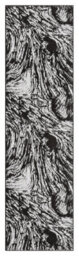 Obsidian Modern Low Pile Area Rug - Whirlpool Design Grey 60Cm X 220Cm - thumbnail 1