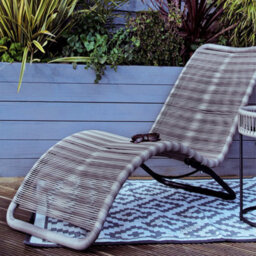 Charles Bentley Zanzibar Sun Lounger Bed Grey Sun Lounger Seat Garden Rattan - thumbnail 5