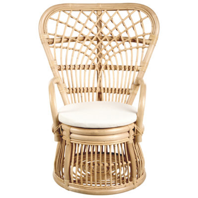 Wyld And Coco Kids Rattan Chair Natural - Handmade Indoor And Covered Outdoor Seat With Cushion - image 1
