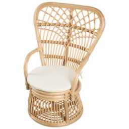 Wyld And Coco Kids Rattan Chair Natural - Handmade Indoor And Covered Outdoor Seat With Cushion - thumbnail 6