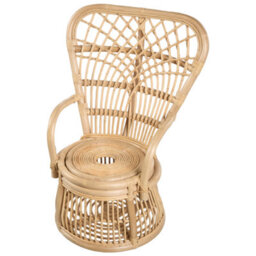 Wyld And Coco Kids Rattan Chair Natural - Handmade Indoor And Covered Outdoor Seat With Cushion - thumbnail 7