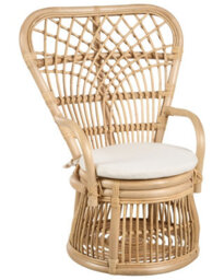 Wyld And Coco Kids Rattan Chair Natural - Handmade Indoor And Covered Outdoor Seat With Cushion - thumbnail 3
