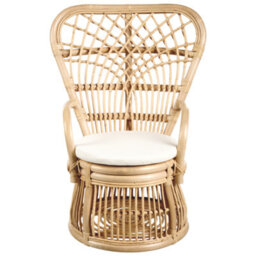 Wyld And Coco Kids Rattan Chair Natural - Handmade Indoor And Covered Outdoor Seat With Cushion - thumbnail 1