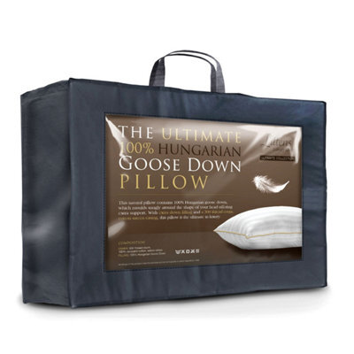 "Littens Extra Filled 100% Hungarian Goose Down Pillow, Side Sleeper 300Tc Cotton 48Cm X 74Cm (19"" X 29"")" - image 1
