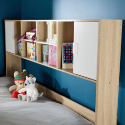 Home Source Marsden White Single Mid Sleeper Cabin Bed With Storage Drawers Shelving Unit And Hidden Desk - thumbnail 7