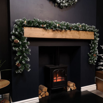 Samuel Alexander Premier 270Cm (9Ft) Christmas Garland Decoration Snow Tips White Berries & Cones - image 1