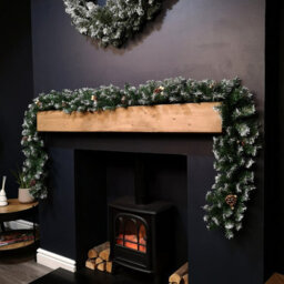 Samuel Alexander Premier 270Cm (9Ft) Christmas Garland Decoration Snow Tips White Berries & Cones - thumbnail 3