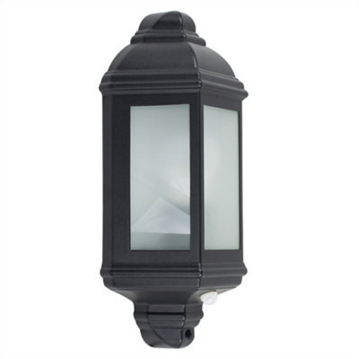 Valuelights Kayleigh Traditional Black Aluminium Ip44 Rated Pir Motion Sensor Outdoor Garden Wall Lantern - image 1