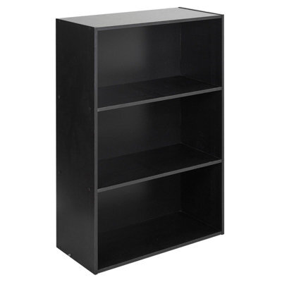 Urbn-Living Urbnliving 90Cm Height Wide 3 Tier Book Shelf Deep Bookcase Storage Cabinet Display Colour Black Dining Living Room - image 1
