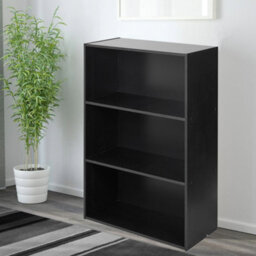 Urbn-Living Urbnliving 90Cm Height Wide 3 Tier Book Shelf Deep Bookcase Storage Cabinet Display Colour Black Dining Living Room - thumbnail 2