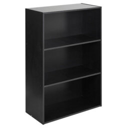 Urbn-Living Urbnliving 90Cm Height Wide 3 Tier Book Shelf Deep Bookcase Storage Cabinet Display Colour Black Dining Living Room - thumbnail 1