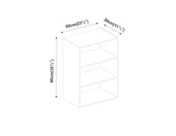 Urbn-Living Urbnliving 90Cm Height Wide 3 Tier Book Shelf Deep Bookcase Storage Cabinet Display Colour Black Dining Living Room - thumbnail 6