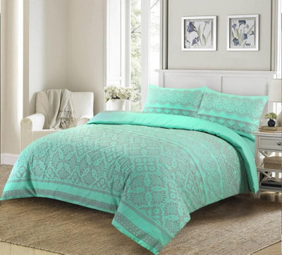 Homes & Linen Duvet Cover Set Geometric Printed Paste Aaliyah Easy Care Printed Quilt Cover Bedding Set