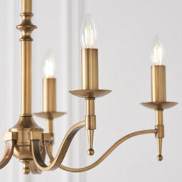 Luminosa Lighting Luminosa Stanford 5 Light Multi Arm Ceiling Pendant Chandelier Antique Brass, E14 - thumbnail 3
