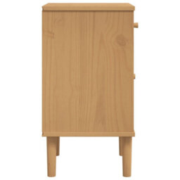 Berkfield Bedside Cabinet Senja Rattan Look Brown 40X35X65 Cm Solid Wood Pine - thumbnail 7