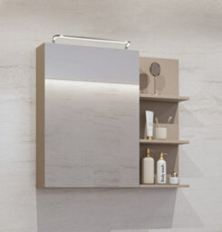 Arte Irvine 20 Bathroom Cabinet W780mm H710mm D180mm - Congo & Black With Mirrored Door And Sleek Design