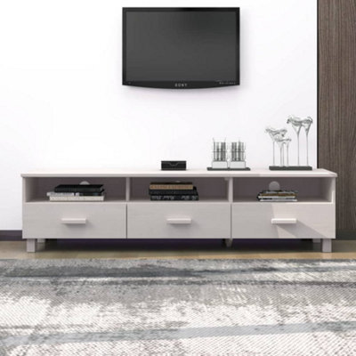 Berkfield Tv Cabinet White 158X40X40 Cm Solid Wood Pine - image 1
