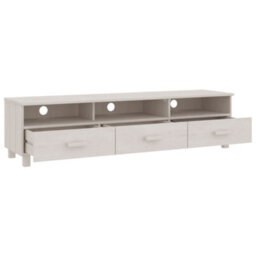 Berkfield Tv Cabinet White 158X40X40 Cm Solid Wood Pine - thumbnail 5