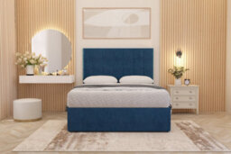 Somnior Beds Somnior Austin Divan Bed Set With Midnight Pocket Sprung Mattress And Headboard Navy Plush - thumbnail 1