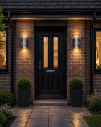 Shopnbits Outdoor Wall Light Silver Stainless Steel Up Down Lamp Ip65 Waterproof With Warm White Gu10 Bulbs Included - thumbnail 8