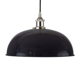 Navy Blue Worcester Painted Dome Pendant Light With Nickel Lamp Holder And Black Twisted Cable - Se Home - thumbnail 1