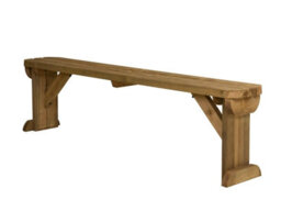 Arbor Garden Solutions Hollies Wooden Bench, Rounded Outdoor Garden Fence Seat(6Ft, Rustic Brown Finish) - thumbnail 1