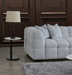 Stratus Interiors Aluxo Tribeca Bubble Teddy Boucle Sofa Corner - Pearl - thumbnail 6