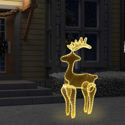 Berkfield Durable Reindeer Christmas Decoration With Mesh 306 Leds 60X24X89Cm - thumbnail 2