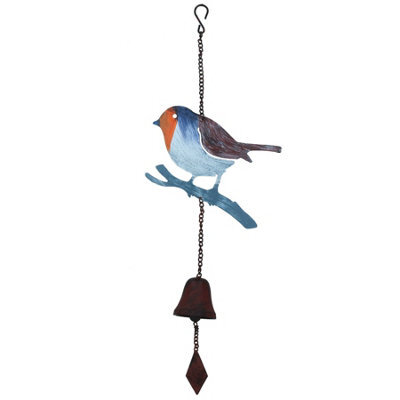 AB Tools Robin Wind Chime Bird Bell Hanging Garden Yard Ornament Decoration Metal - image 1
