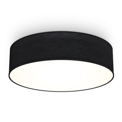 B.k.licht Bulb Socket E27 Black Fabric Shade Ceiling Lamp (Dia)38Cm - image 1